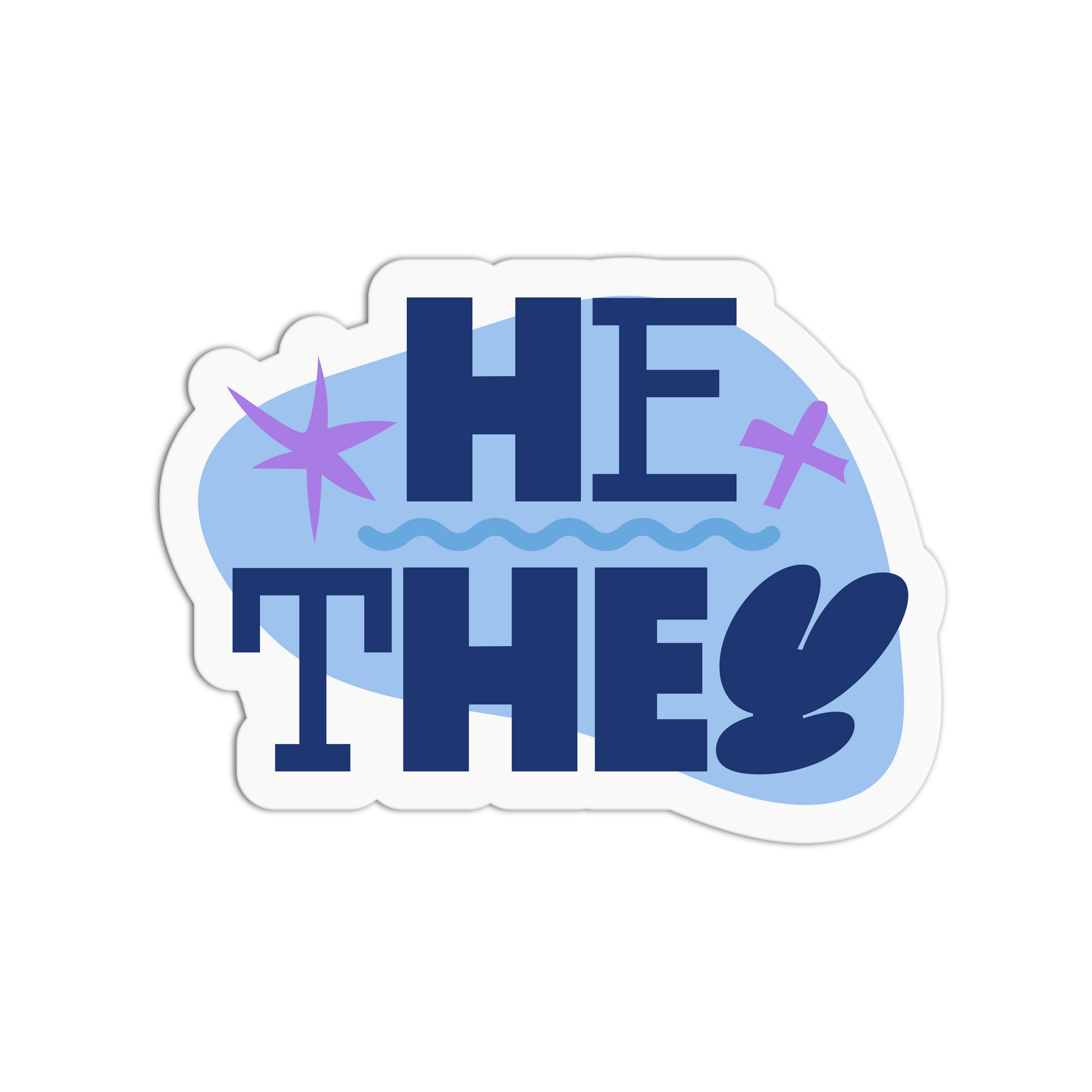 He-They Pronoun Textured Stickers