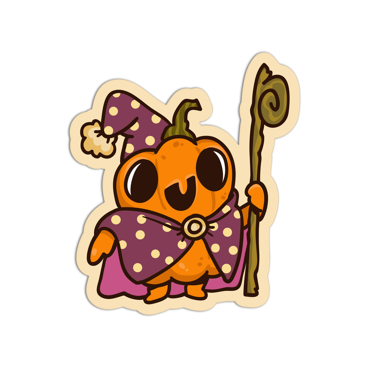 Wizard Staff - Pumpkin Costume Sticker