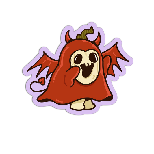 Red Devil - Pumpkin Costume Sticker