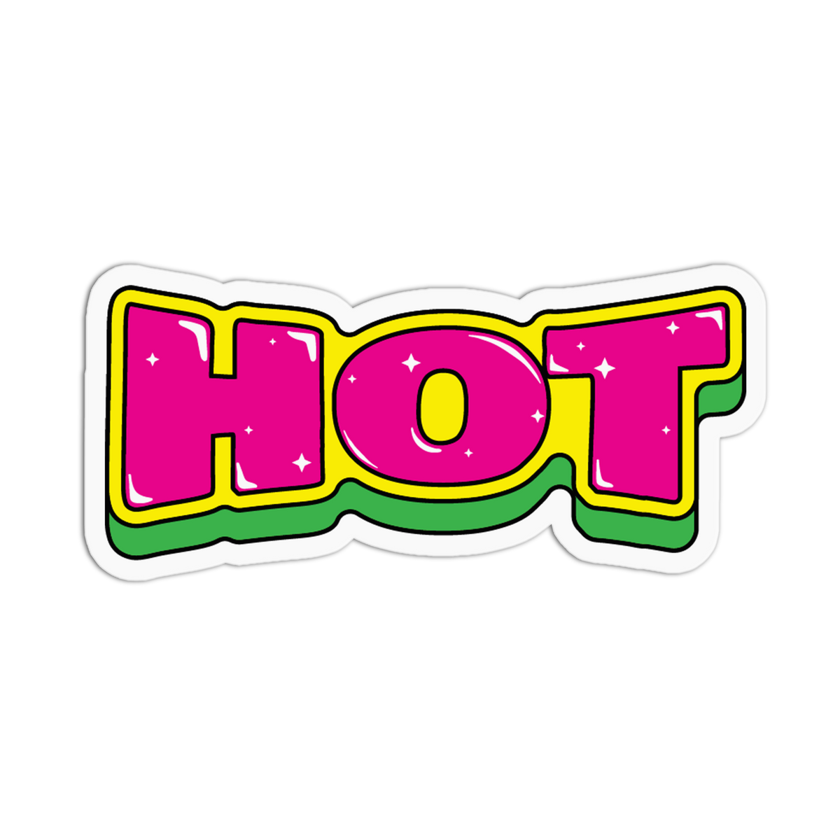 Pink Sparkle Bubble Rave Hot Sticker