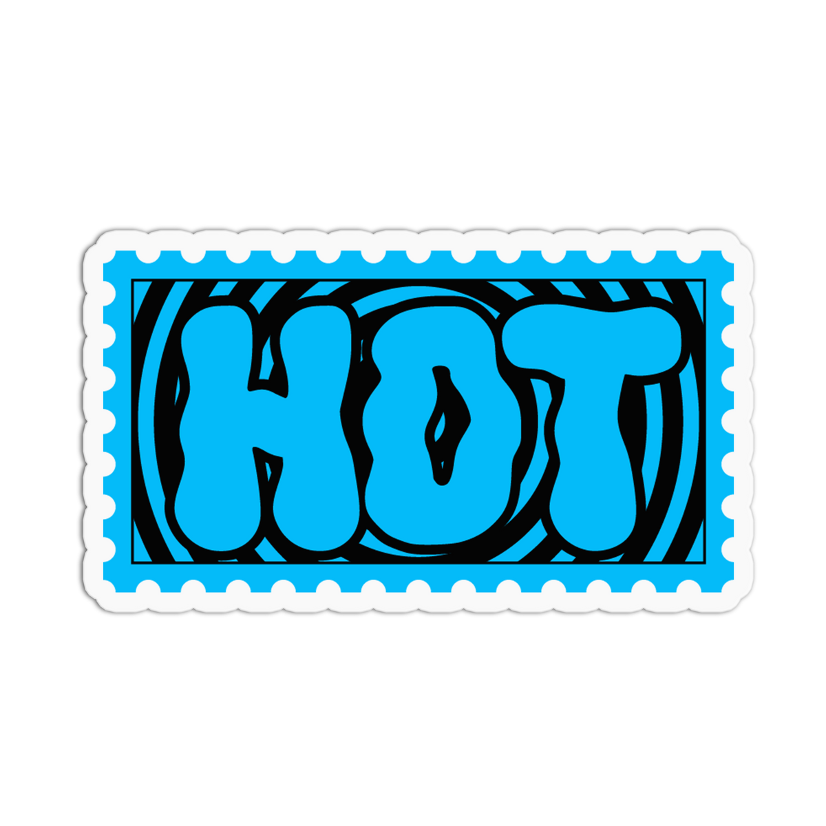 Blue Swirl Stamp Rave Hot Sticker