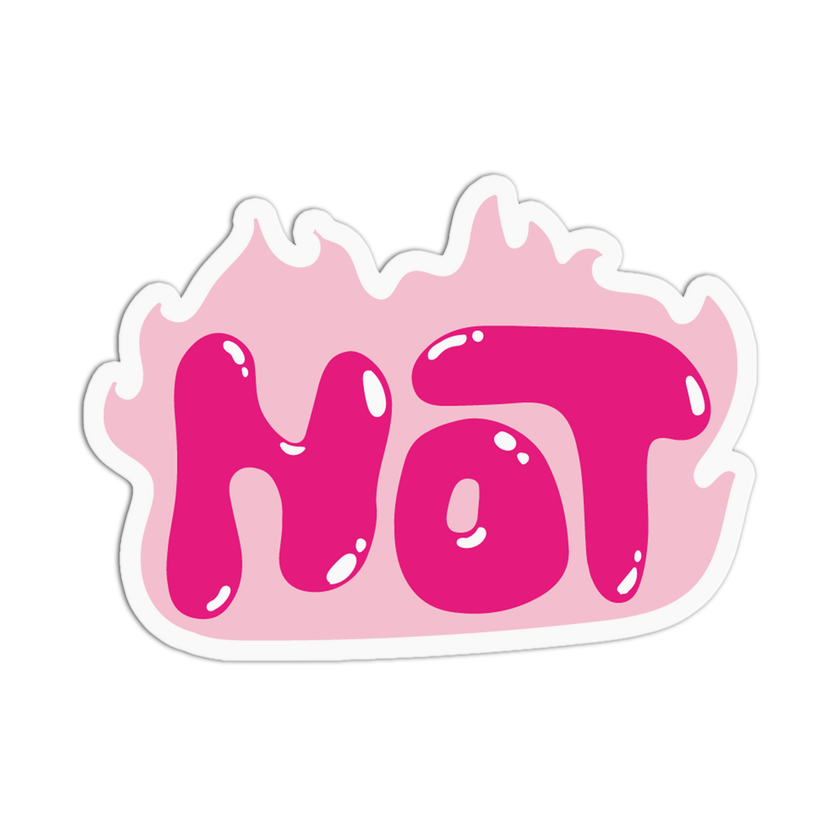 Melting Pink Flame Rave Hot Sticker