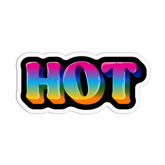 Rainbow Gradient Block Rave Hot Sticker