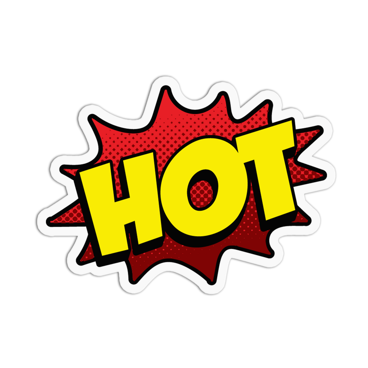 Comic Action Burst Rave Hot Sticker