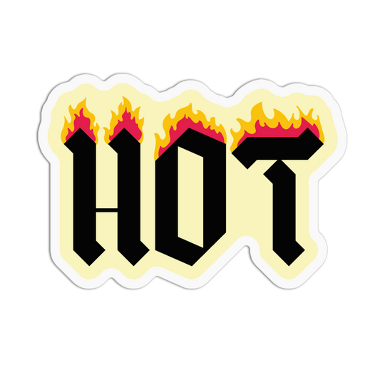 Gothic Flaming Text Rave Hot Sticker