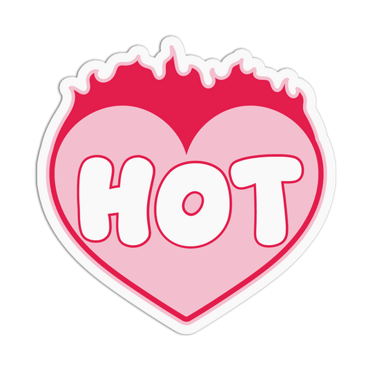 Flaming Heart Rave Hot Sticker