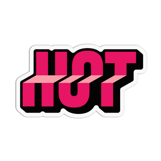 Pink Folded Font Rave Hot Sticker