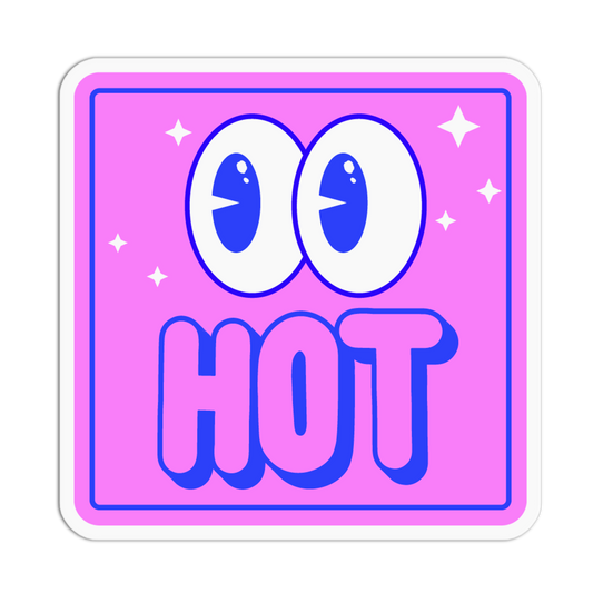 Pink Big Eyes Rave Hot Sticker