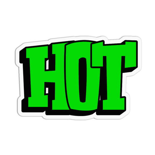 Green Block Font Rave Hot Sticker