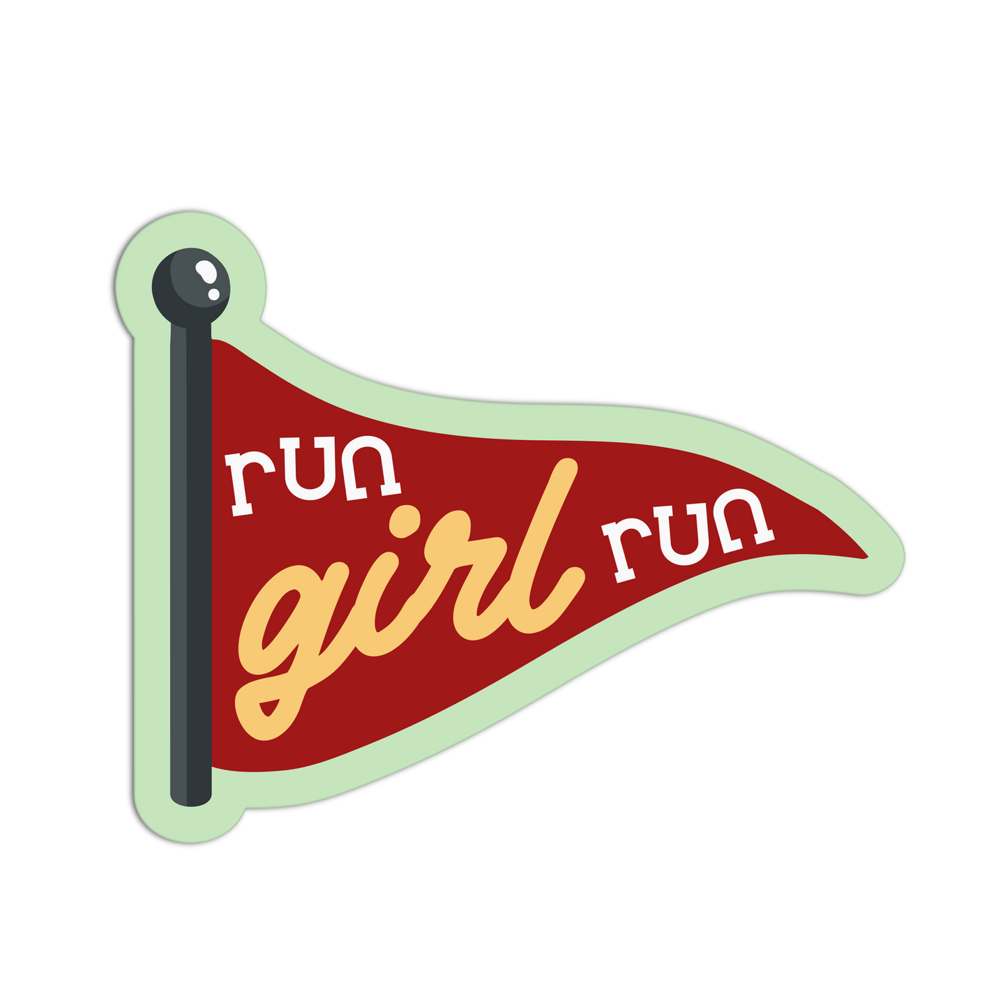 Run Girl Run - Red Flags Stickers