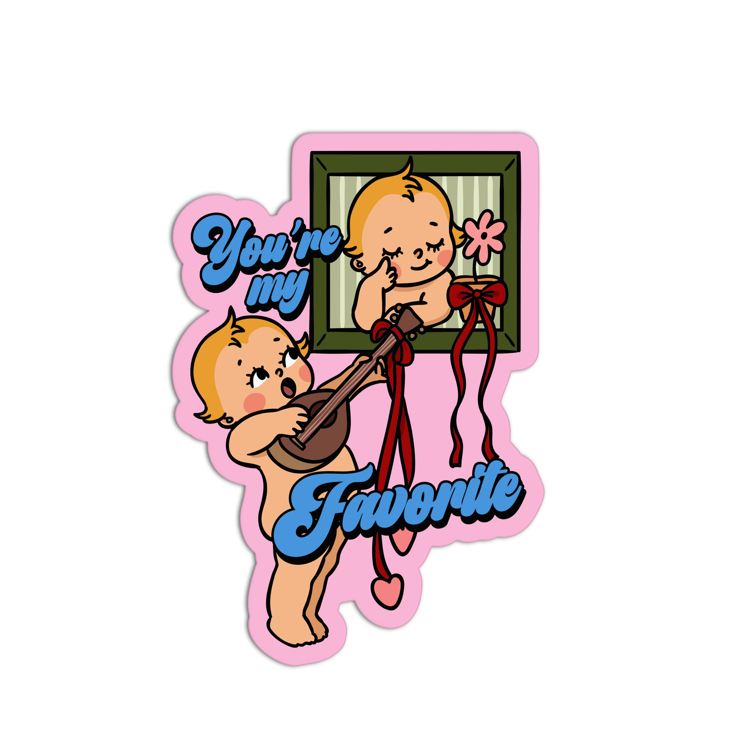 You're My Favorite Retro Baby Valentine Sticker - The Stkr Store