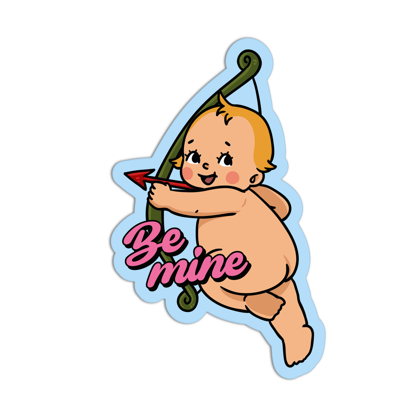 Be Mine Retro Baby Valentine Sticker - The Stkr Store