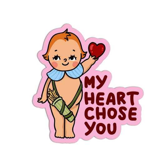 My Heart Chose You Retro Baby Valentine Sticker - The Stkr Store