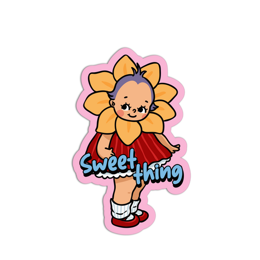 Sweet Thing Retro Baby Valentine Sticker - The Stkr Store
