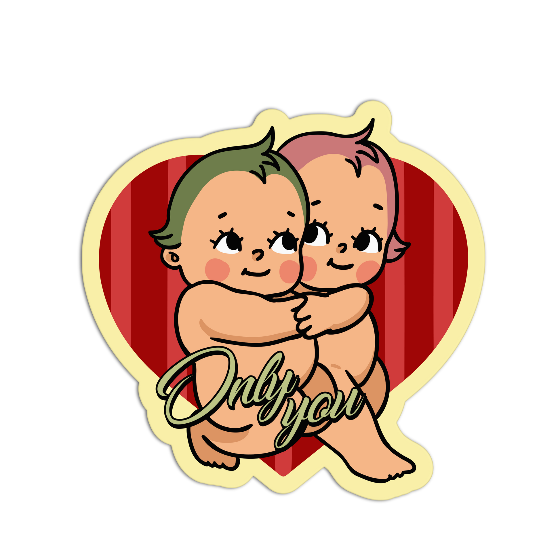 Only You Retro Baby Valentine Sticker - The Stkr Store