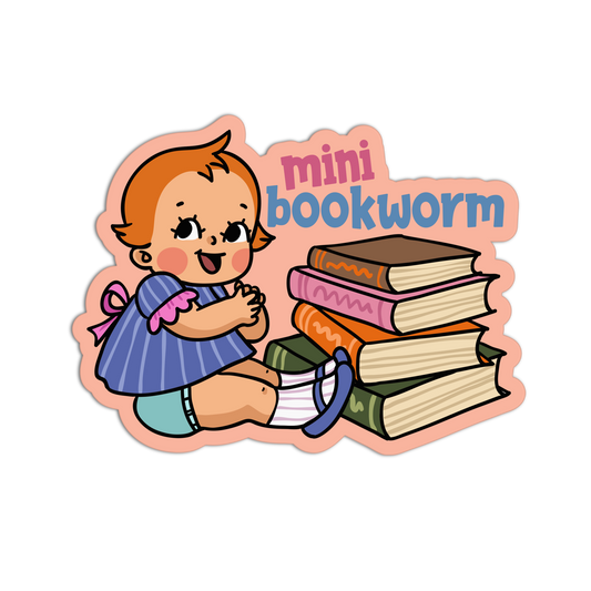 Mini Bookworm Retro Babies Reading Stickers