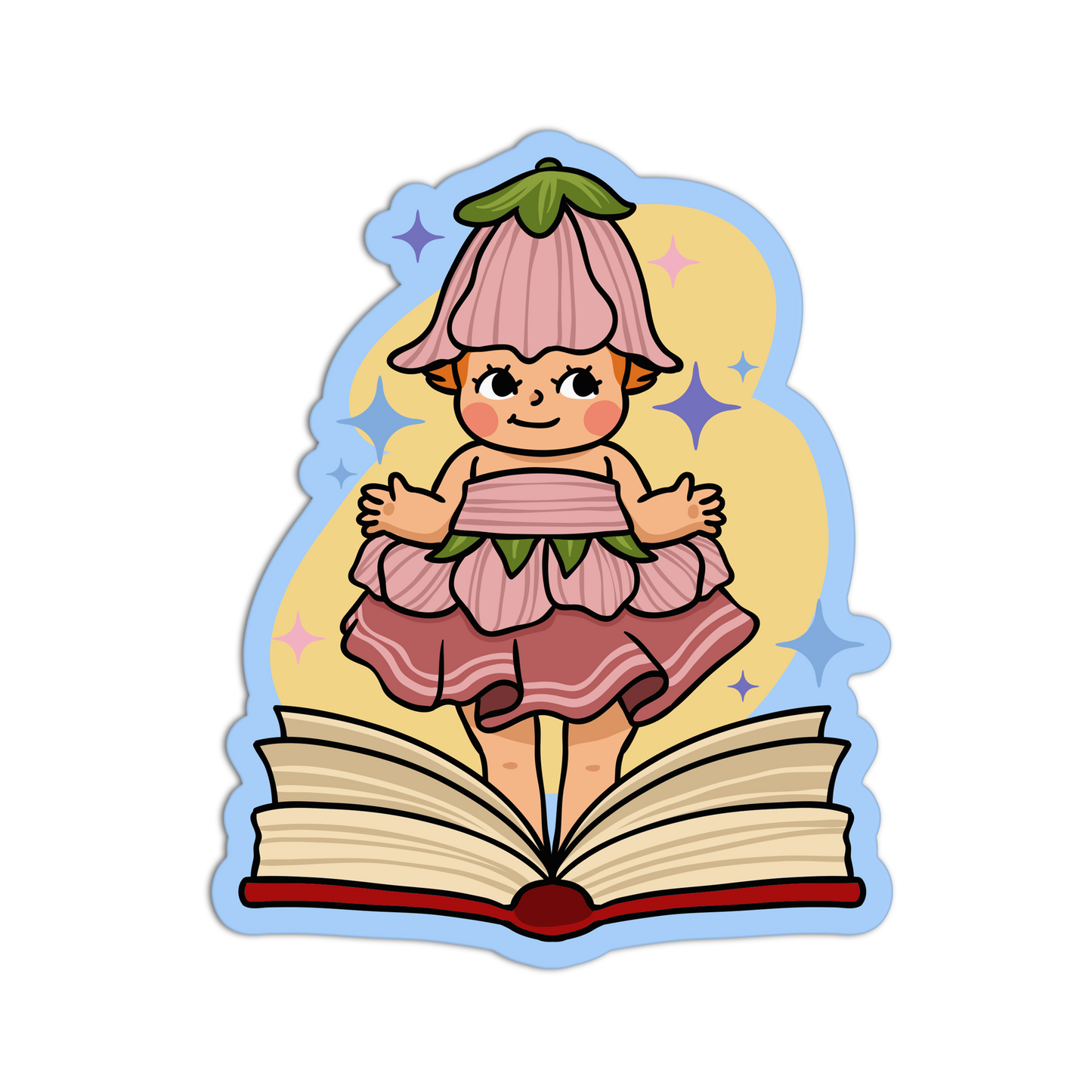 Blossom of the Book Retro Babies Reading Stickers