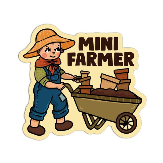 Mini Farmer - Retro Babies Farmer Stickers - The Stkr Store