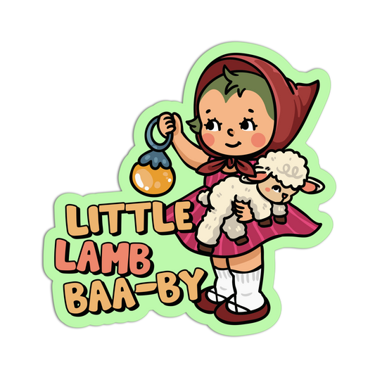 Little Lamb Baa-by - Retro Babies Farmer Stickers - The Stkr Store
