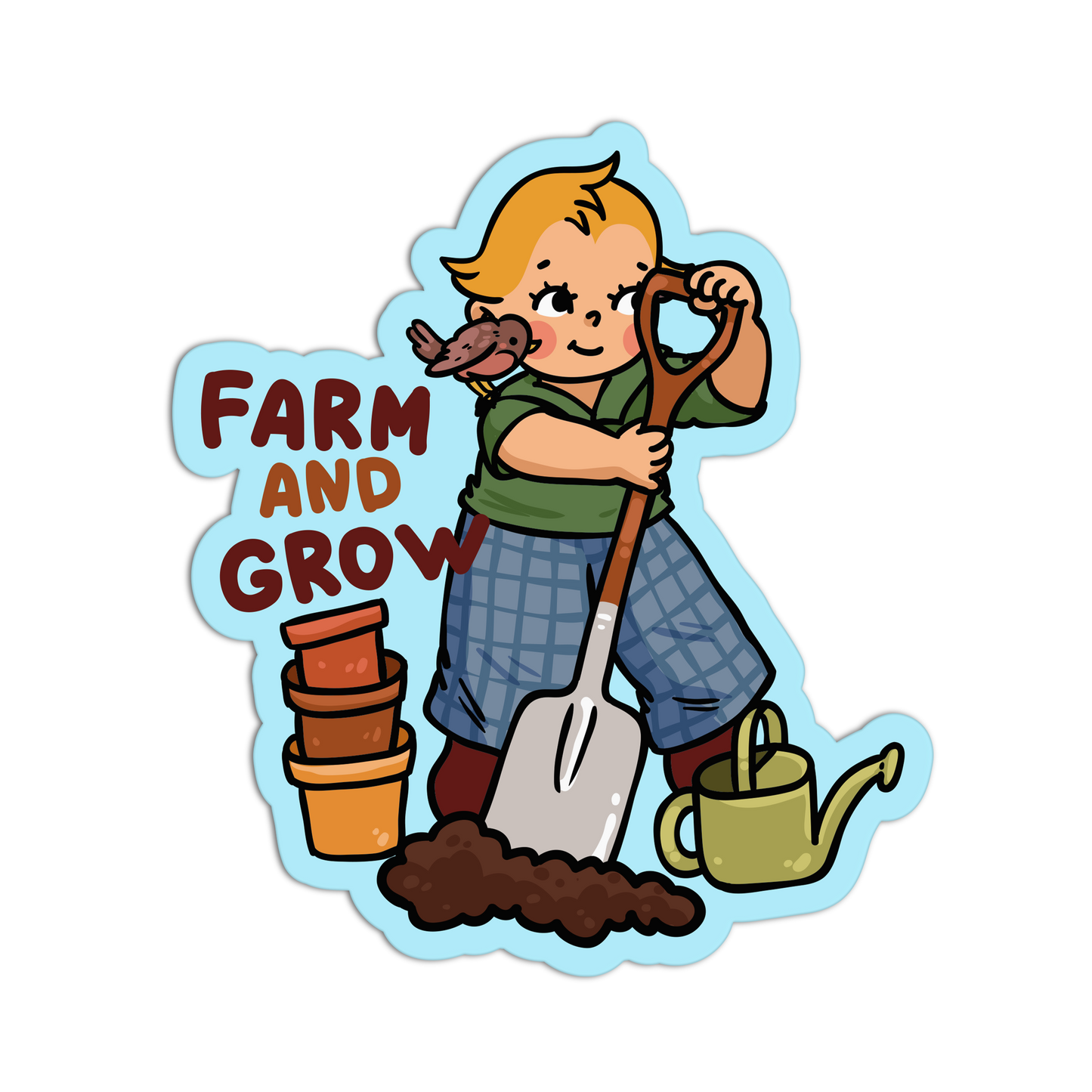 Farm and Grow - Retro Babies Farmer Stickers - The Stkr Store