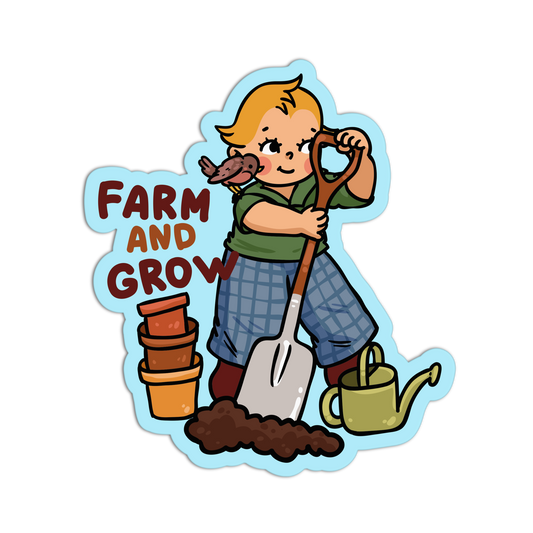 Farm and Grow - Retro Babies Farmer Stickers - The Stkr Store