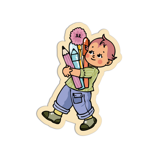 Pen Cuddle Retro Baby Journaling Sticker
