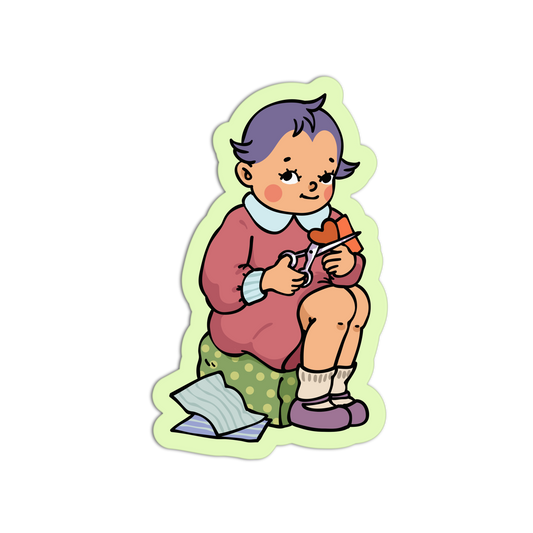 Paper Snipping Retro Baby Journaling Sticker