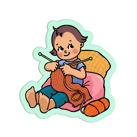 Cozy Skein Retro Babies Sewing and Knitting Sticker - The Stkr Store