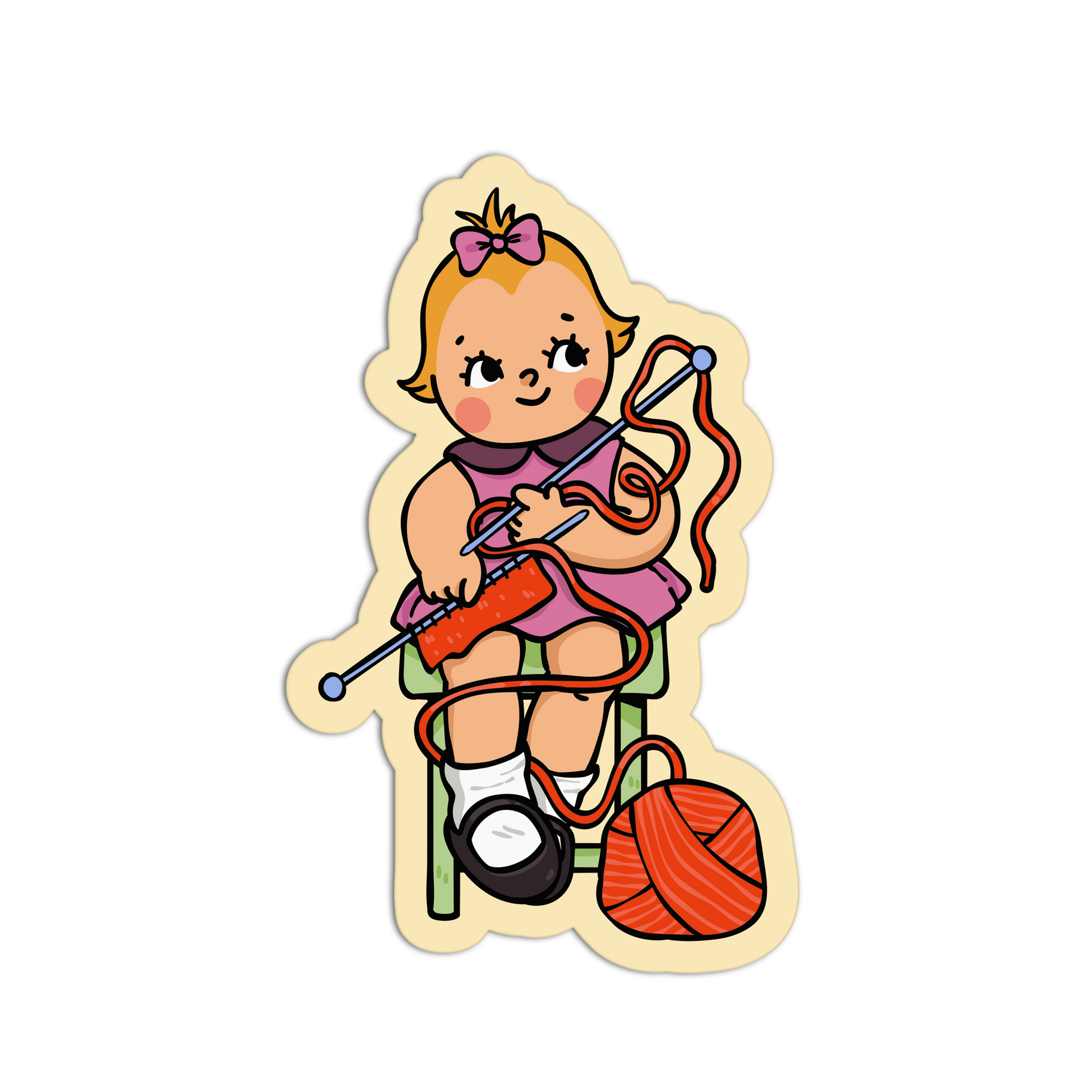 Tangle Of Joy Retro Babies Sewing and Knitting Sticker - The Stkr Store