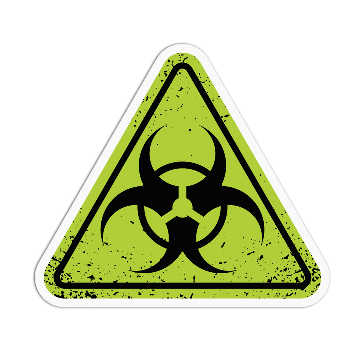Biohazard Symbol Retro Warning Sign Sticker