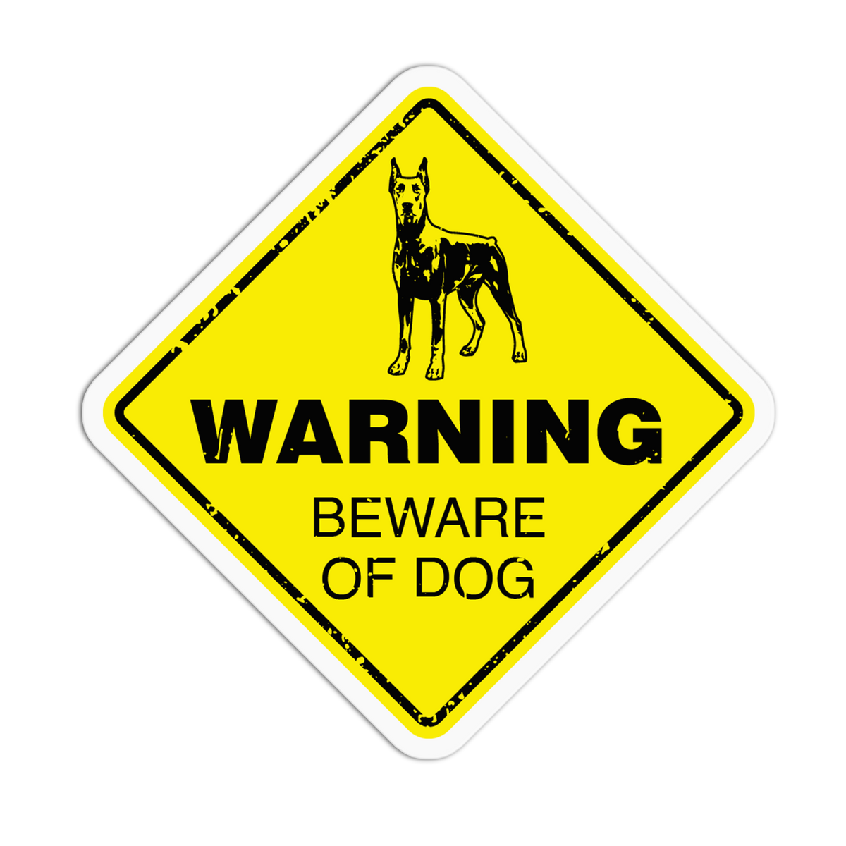 Beware Of Dog Retro Warning Sign Sticker