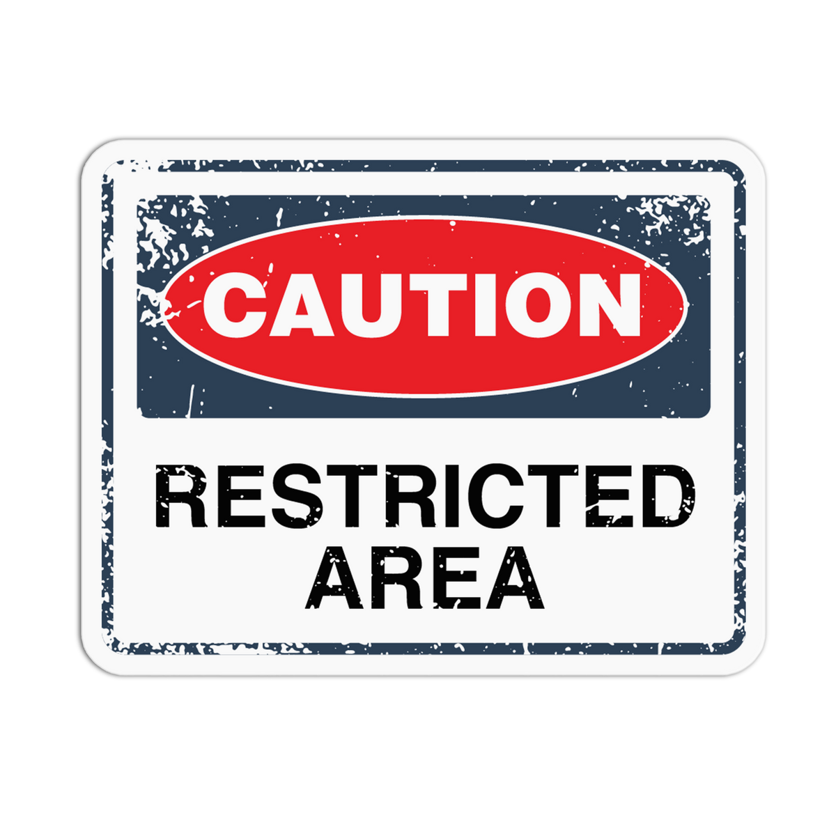 Restricted Area Retro Warning Sign Sticker