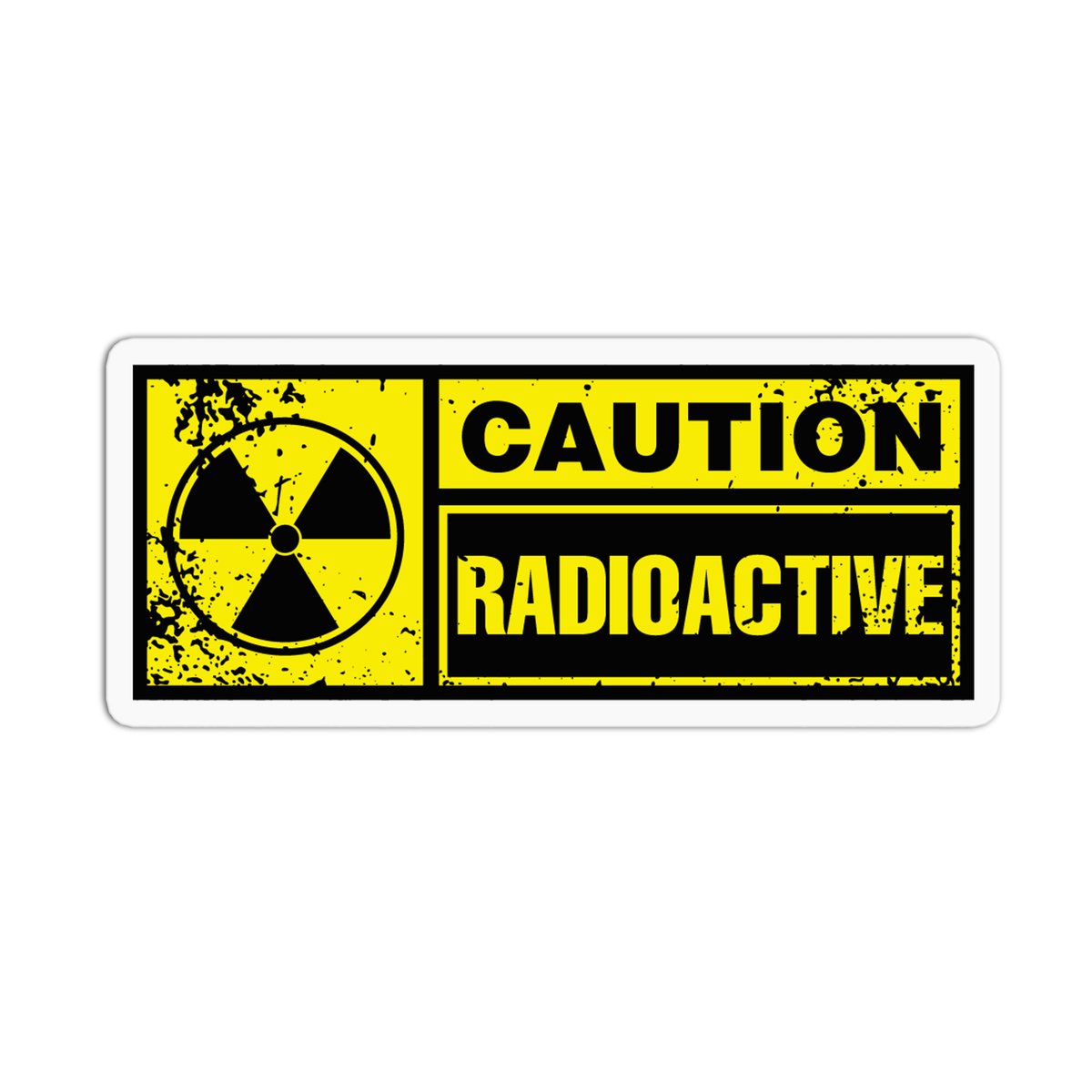 Caution Radioactive Retro Warning Sign Sticker