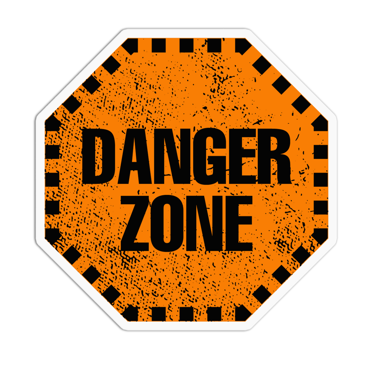 Danger Zone Retro Warning Sign Sticker
