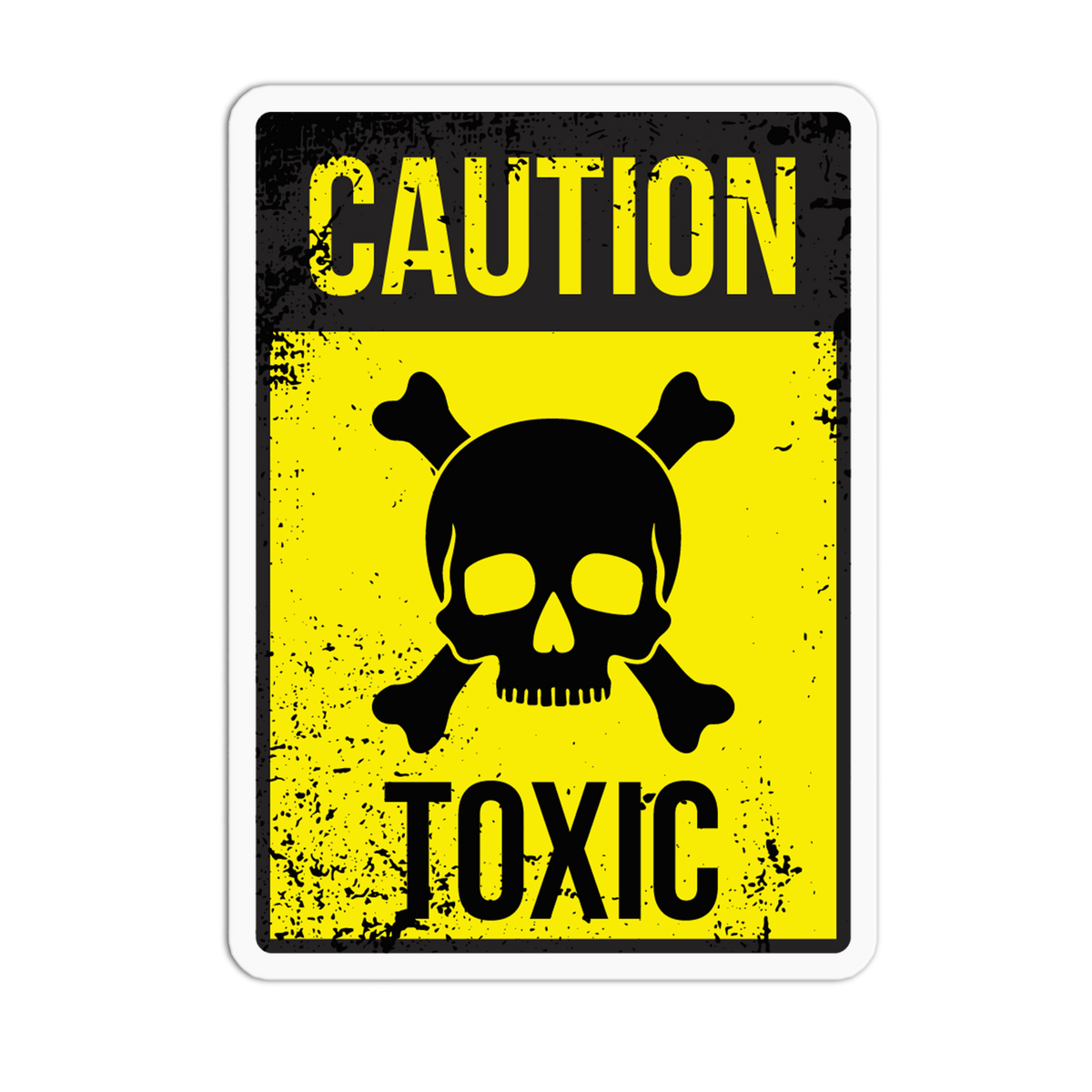 Caution Toxic Retro Warning Sign Sticker