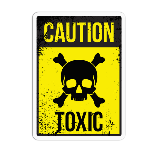 Caution Toxic Retro Warning Sign Sticker