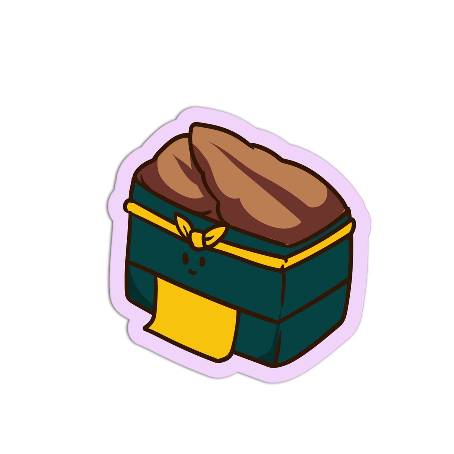 Illustration of a lunch box with a brown bag on a white background