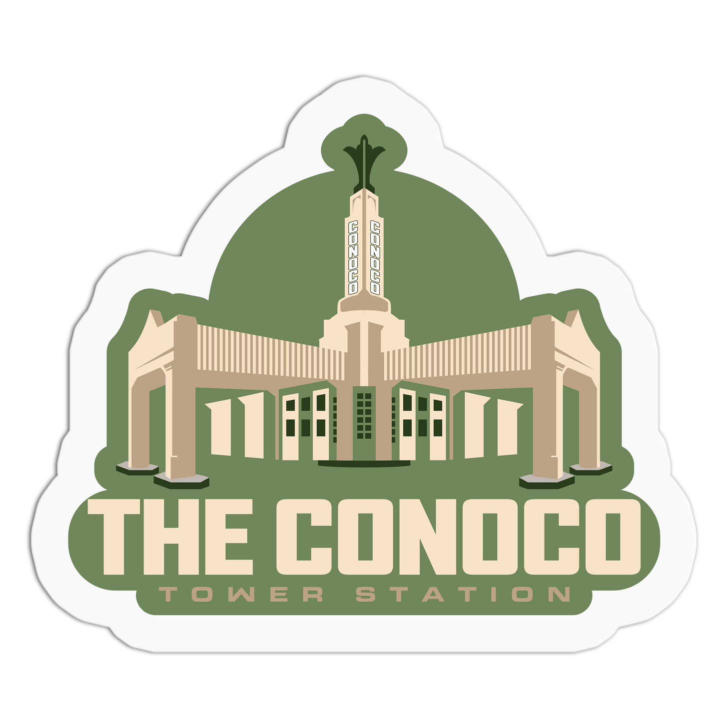 Conoco Tower Station - Travel Series Route 66 Sticker - The Stkr Store