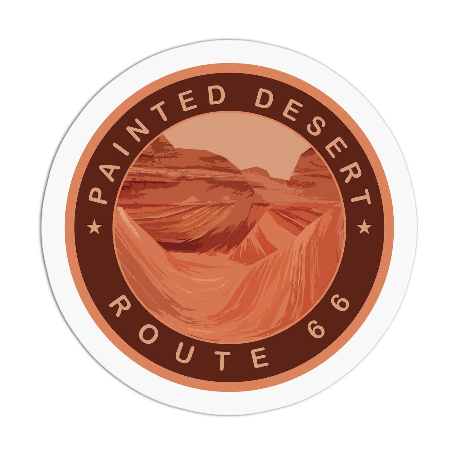 Painted Desert - Travel Series Route 66 Sticker - The Stkr Store