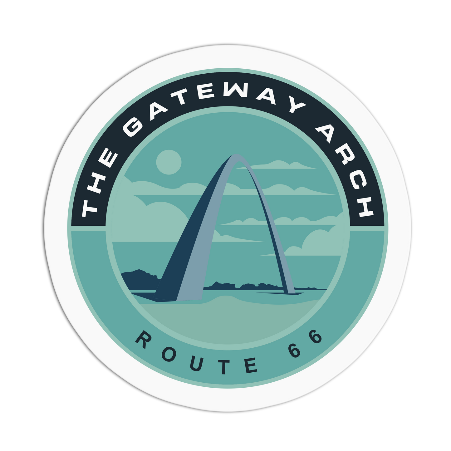 Gateway Arch - Travel Series Route 66 Sticker - The Stkr Store