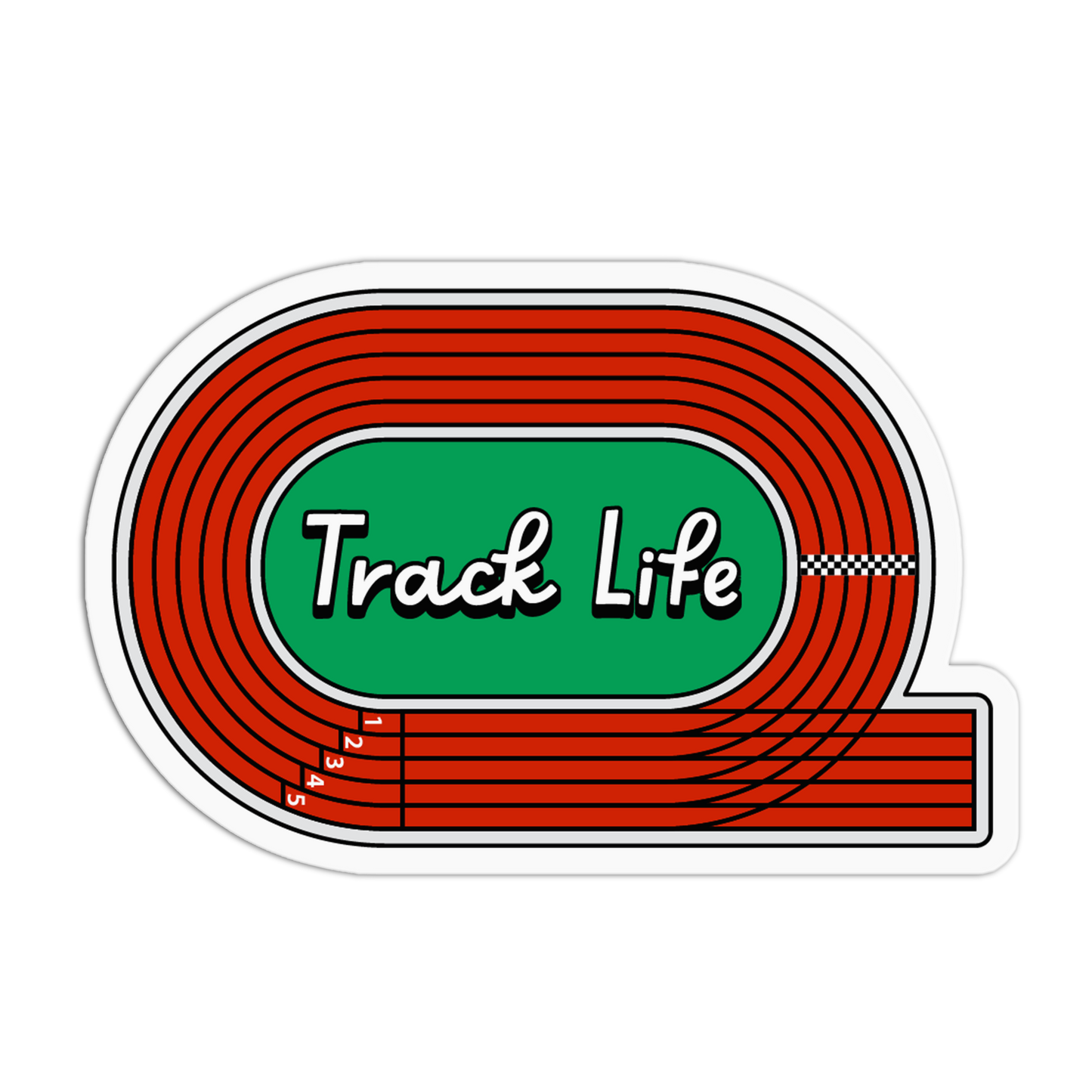 Track Oval Running Sticker
