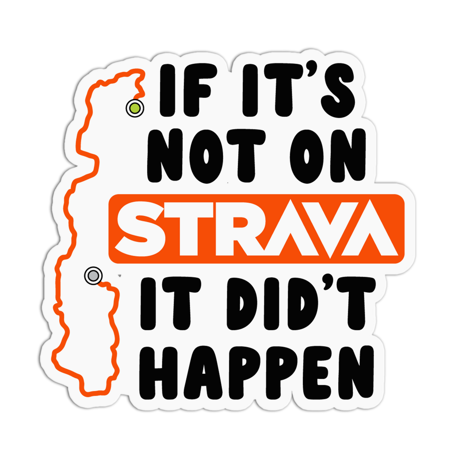 Strava Route Running Sticker