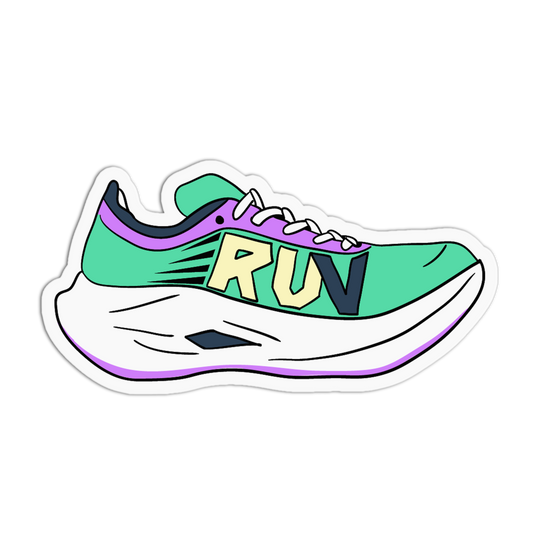 Neon Sneaker Running Sticker