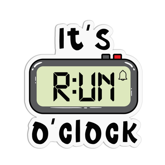 Digital Clock Running Sticker