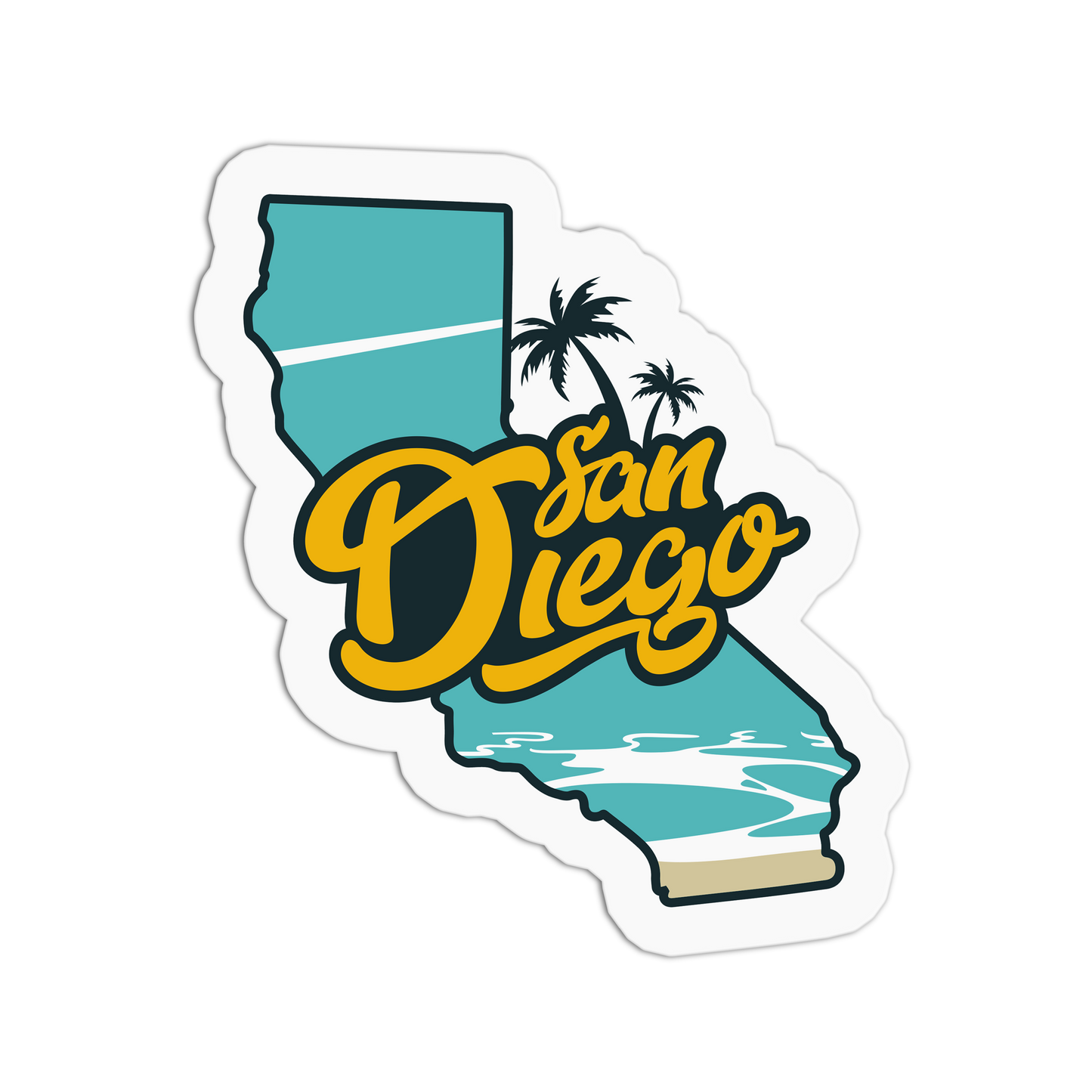 California State Silhouette - Travel Series San Diego Sticker - The Stkr Store