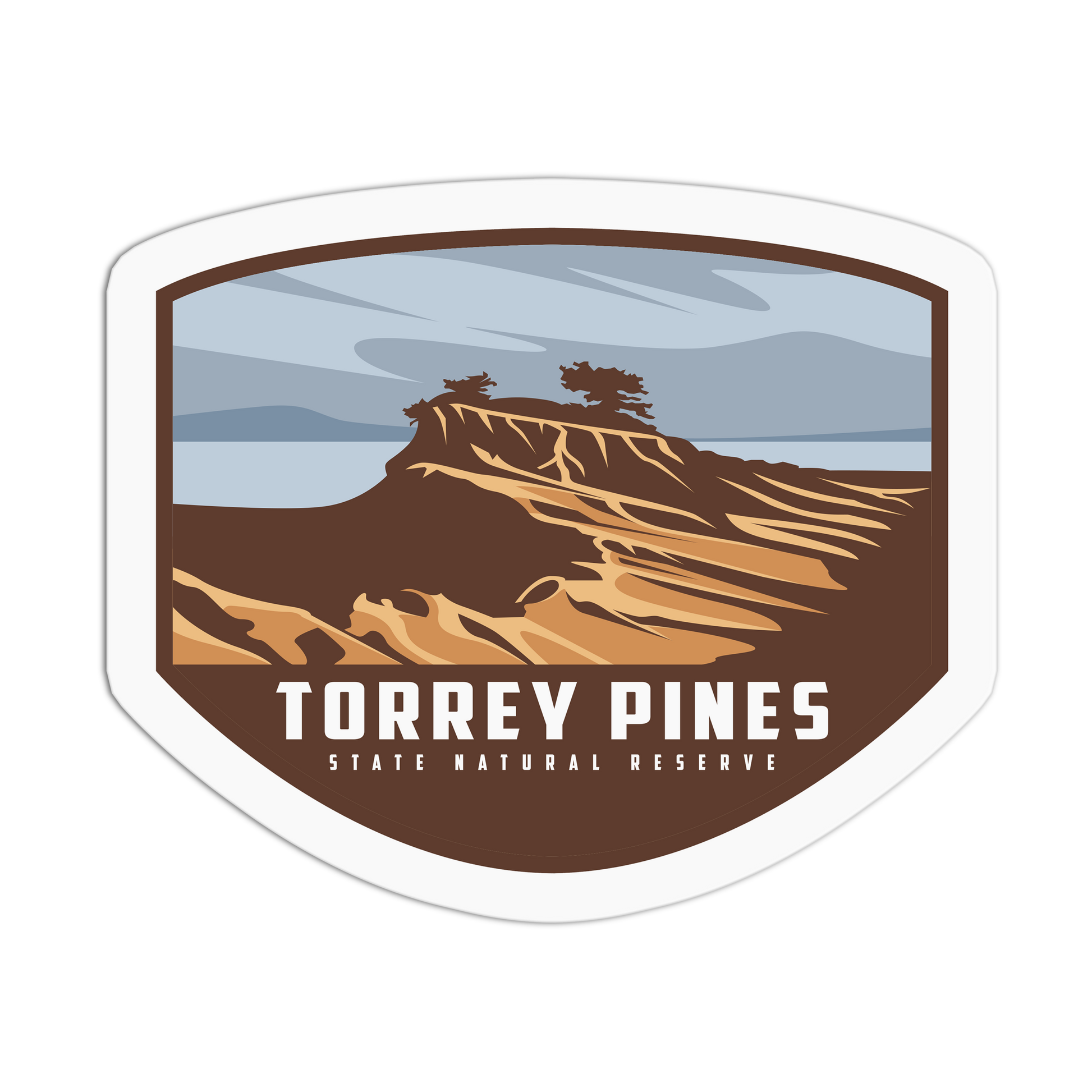 Torrey Pines State Natural Reserve - Travel Series San Diego Sticker - The Stkr Store