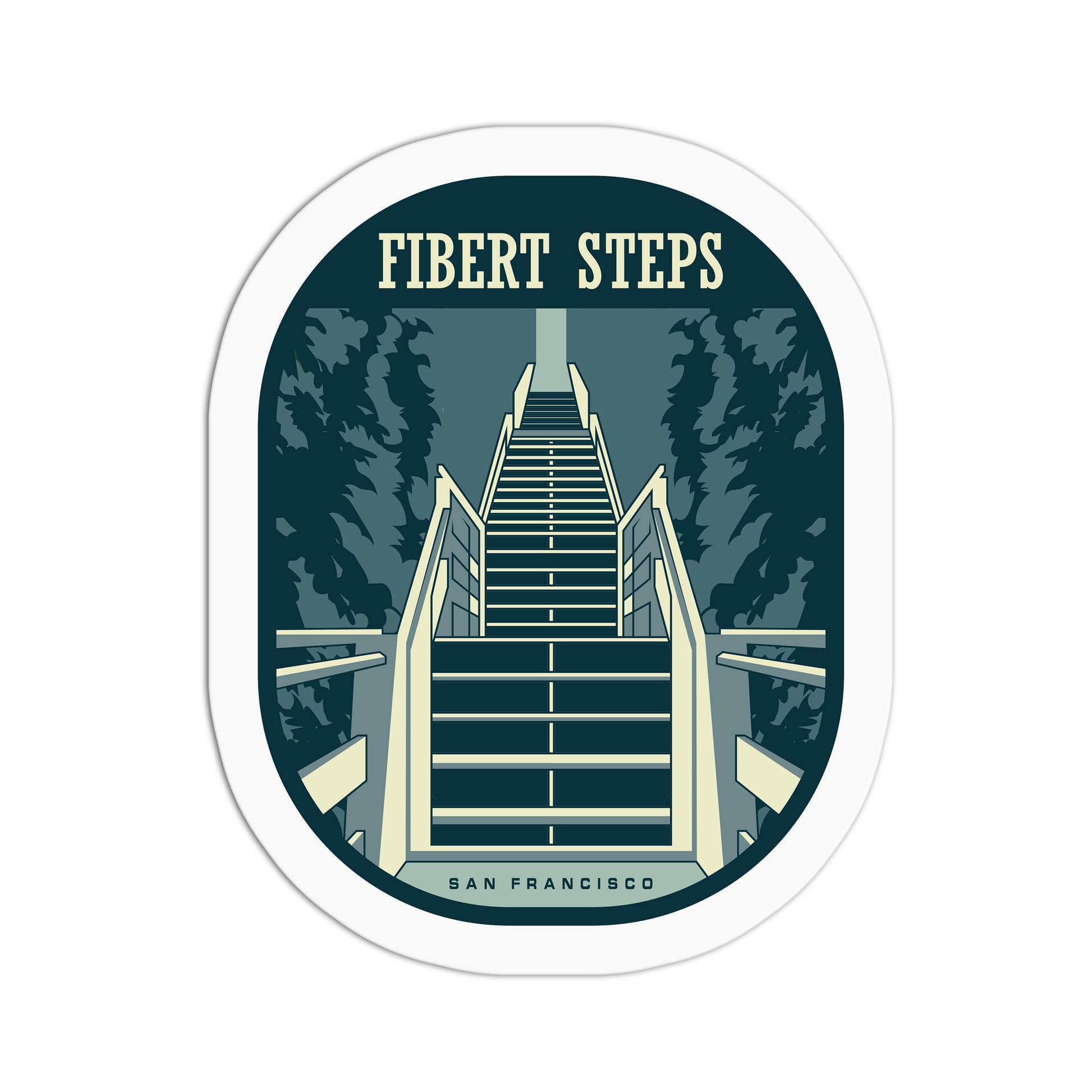 Filbert Steps - Travel Series San Francisco Sticker - The Stkr Store