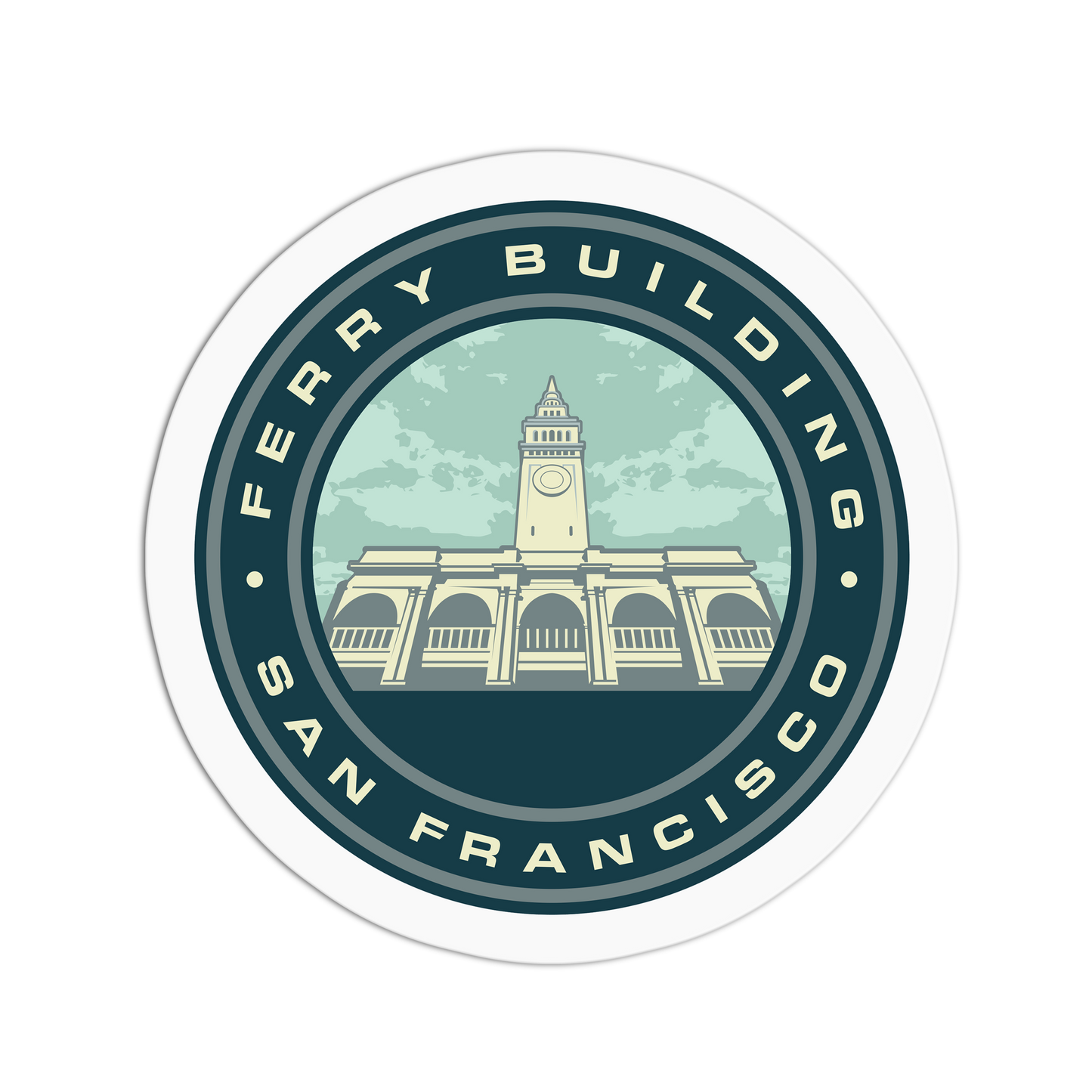 Ferry Building - Travel Series San Francisco Sticker - The Stkr Store