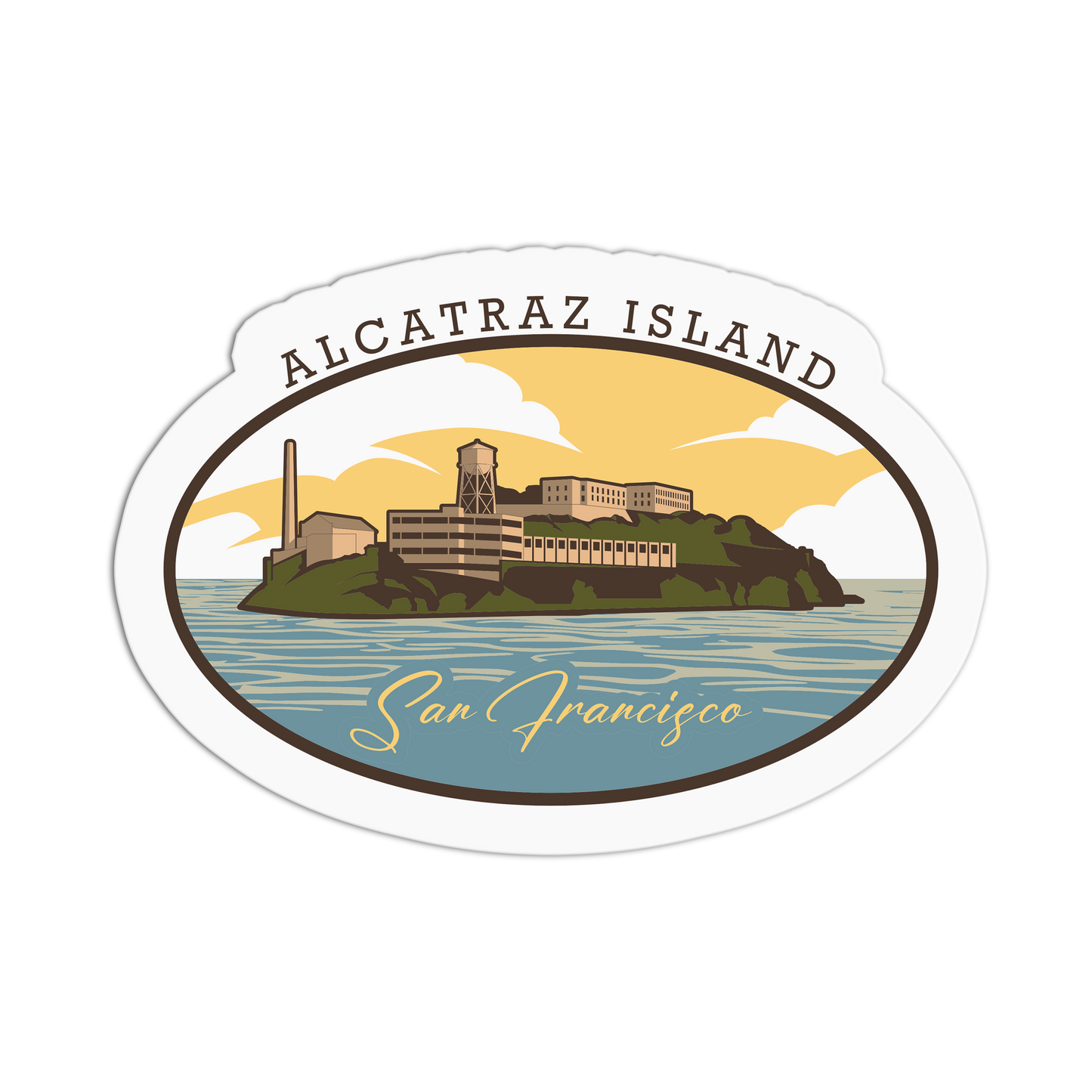 Alcatraz Island - Travel Series San Francisco Sticker - The Stkr Store