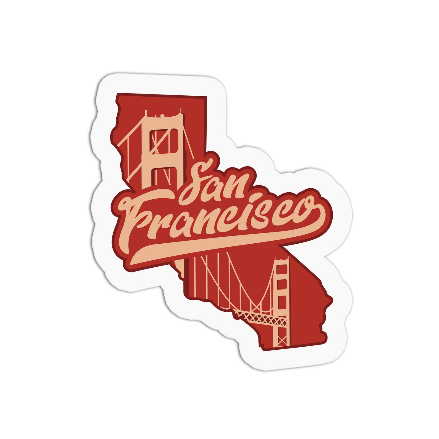 California State Silhouette - Travel Series San Francisco Sticker - The Stkr Store